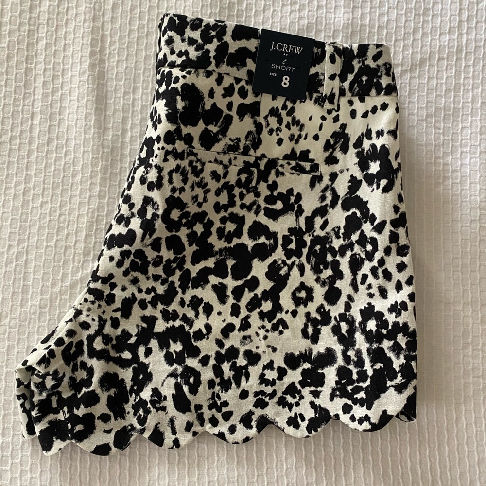 J. Crew Owl Print Shorts with Scallop Hem
